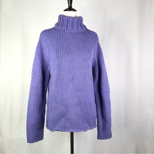 VINTAGE GAP chunky knit turtleneck 90s Y2K periwinkle purple L